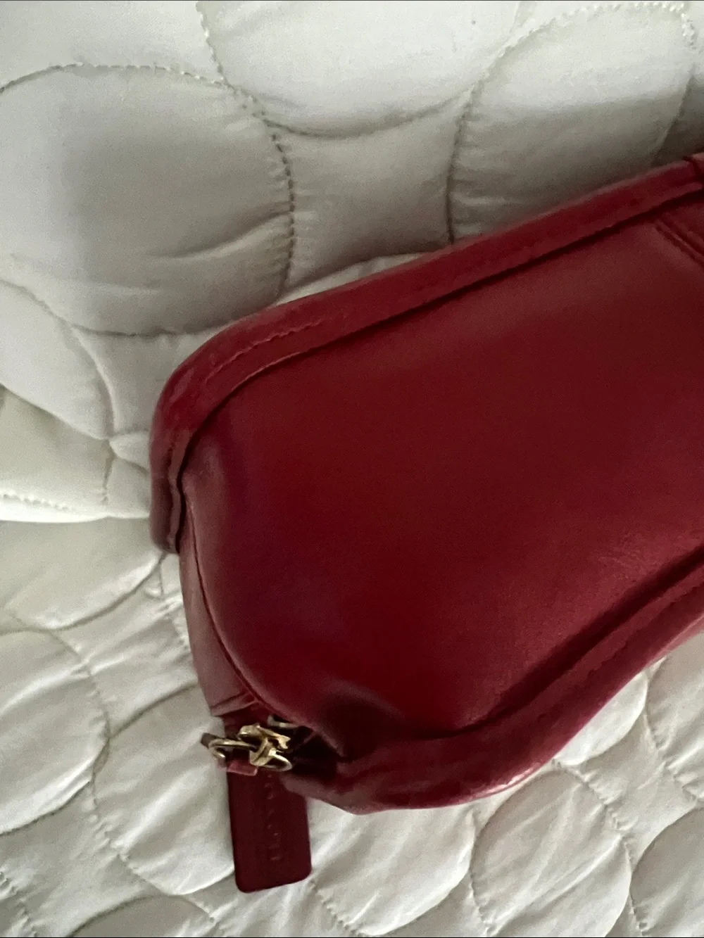 Coach Red Leather Crossbody Bag with Gold Hardware - vintage piece